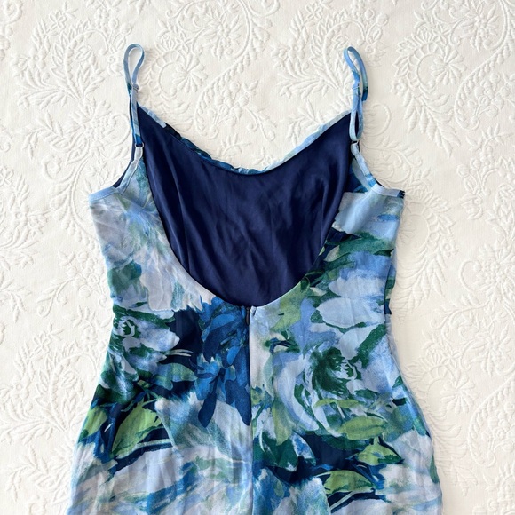 Lulus Flowery Passion Blue Floral Print Cowl Neck Midi Dress Small - Picture 5 of 9